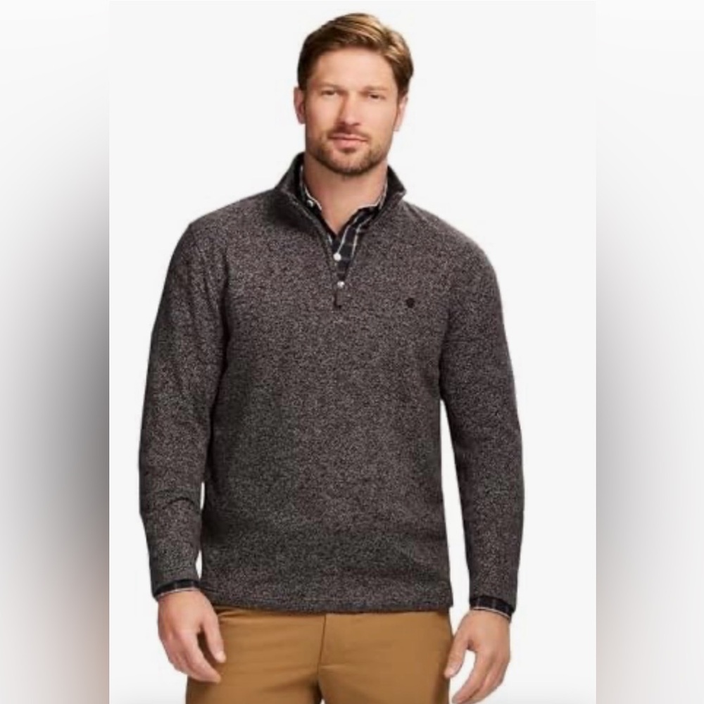 Rugby University Mens Quarter Zip Pullover Sweater Gray Extreme Stretch Small